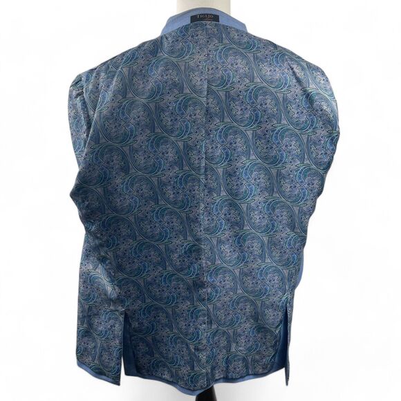 Tiglio Luxe 100% Wool Blue Sangria Jacket Blazer 48R Viscose Paisley Lining - Picture 7 of 13